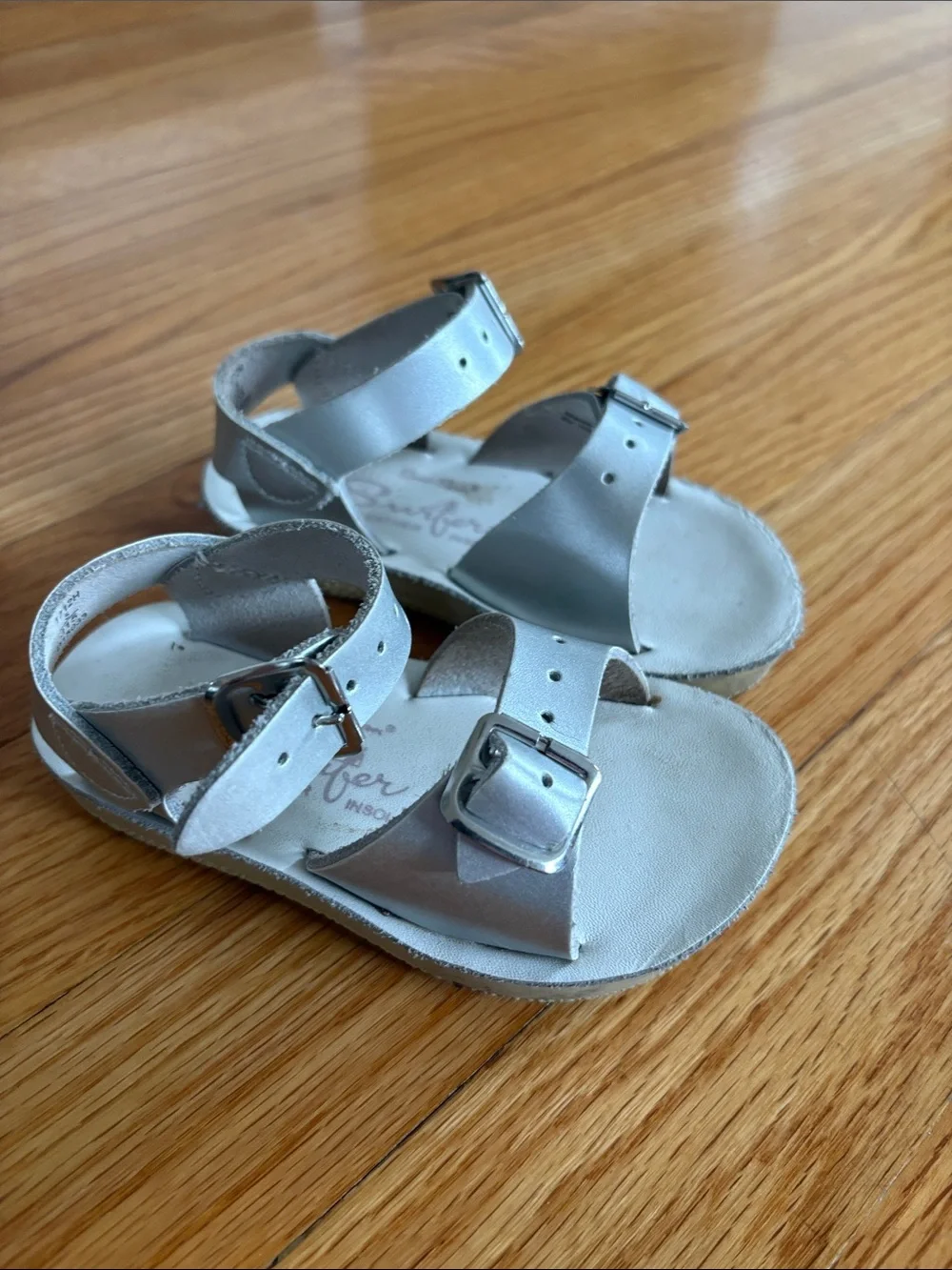 Silver Toddler Buckle Sandals - Comfortable Kids Sandals